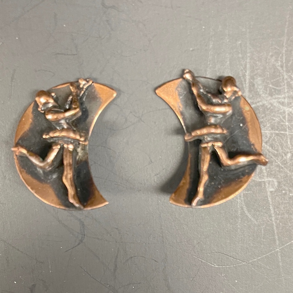 Beau Jewels Vintage 1950’s Copper Ballerina Clip On Earrings